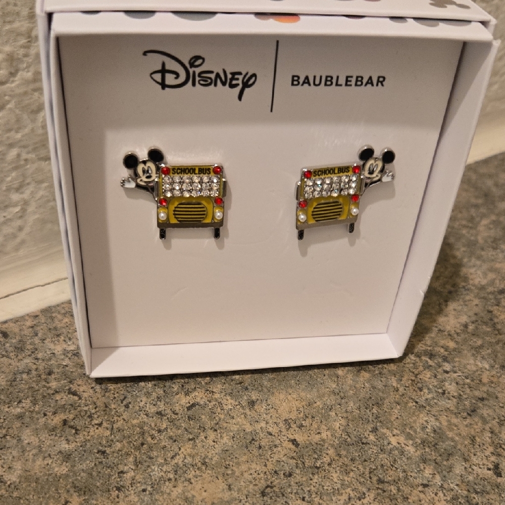 BaubleBar Disney School Bus Earrings - Yellow and Black Nwot